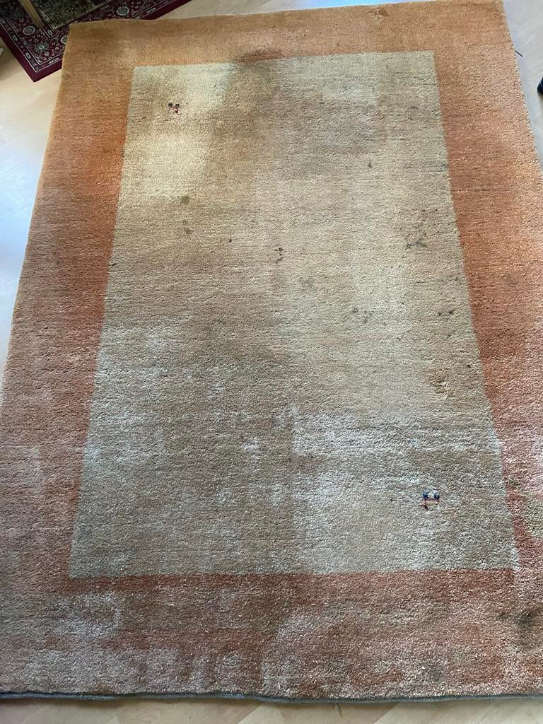 Vintage Gabbeh Perzisch tapijt wol - Oker/Oranje, 252 x 185, Gebruikt, Overige kleuren, 150 tot 200 cm, 200 cm of meer