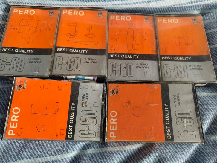 6x Pero C-60 Cassettebandjes - Gebruikt, Goede Kwaliteit, Cd's en Dvd's, Cassettebandjes, Gebruikt, Onbespeeld, Overige genres