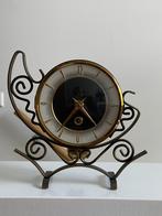 Vintage klok NUFA 1960 tafelklok mid-century messing krullen, Ophalen of Verzenden