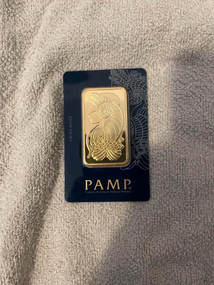 Pamp Goudbaar 100 gram met aankoopbewijs, Postzegels en Munten, Edelmetalen en Baren, Goud, Ophalen of Verzenden