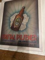Vintage Kristal Pilsener Poster in lijst (50x40cm), Met lijst, Ophalen of Verzenden, A1 t/m A3, Reclame