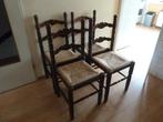 Antieke 4 stoelen met rieten zitting., Ophalen