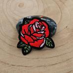 Strijk embleem applicatie patch Rode roos, D, Verzenden, Nieuw, D