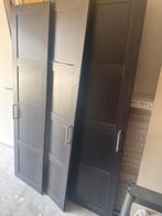 4 Donkerbruine Ikea Pax deuren met handgrepen. 2.00 m hoog, Huis en Inrichting, Kasten | Kledingkasten, Ophalen, Gebruikt, 200 cm of meer