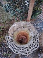 Massieve stenen bloembak in mandvorm, Ophalen of Verzenden, Gebruikt