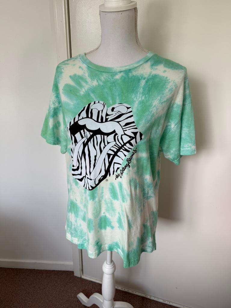 Turquoise tie-dye shirt van Catwalk Junkie x Rolling Stones, Kleding | Dames, T-shirts, Verzenden, Nieuw, Korte mouw, Maat 34 (XS) of kleiner