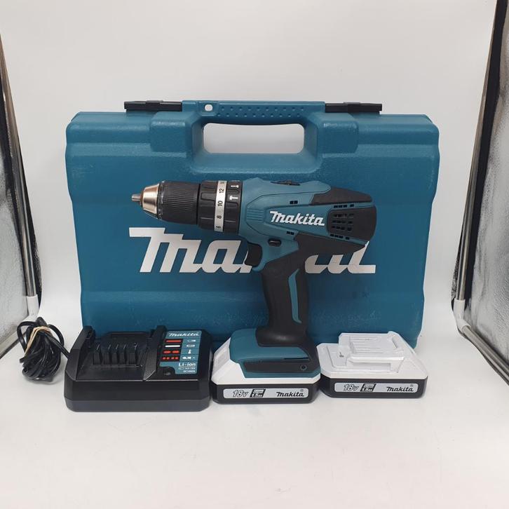 Makita HP457D Boor/Schroefmachine +Lader,2x Accu Nette Staat, Antiek en Kunst, Antiek | Gereedschap en Instrumenten, Ophalen of Verzenden