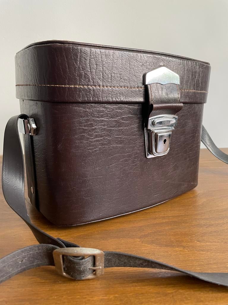 Vintage Leren cameratas, Ophalen of Verzenden, Zo goed als nieuw