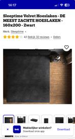 Hoeslaken sleeptime velvet black, Ophalen, Tweepersoons, Zo goed als nieuw, Hoeslaken of Sloop
