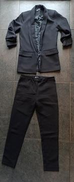 Tweedelig zwart broekpak maat S colbert / pantalon, Ophalen of Verzenden, Zo goed als nieuw, Maat 36 (S), Moon