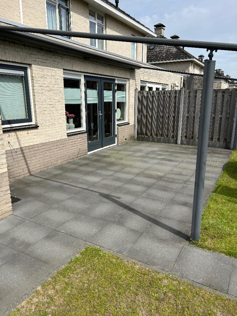 GRATIS antraciet tegels 50x50 56 m2 + 41gezaagden, Tuin en Terras, Tegels en Klinkers, Ophalen, Gebruikt, 10 m² of meer, Beton