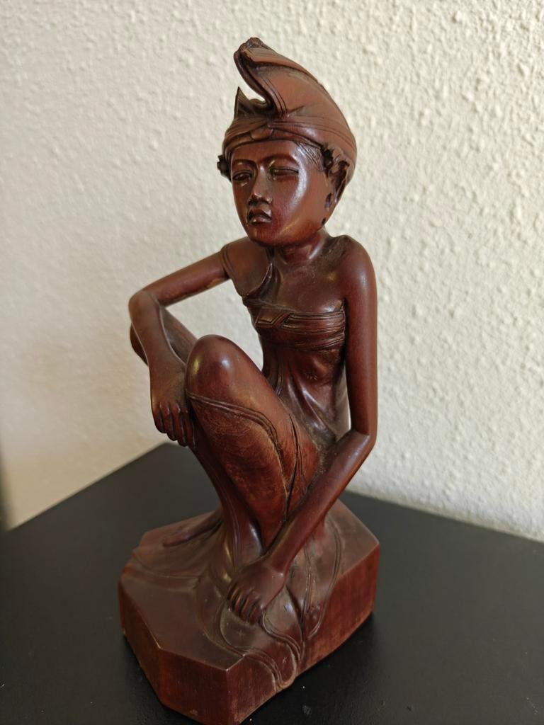 Oud Balinees houtsnijwerk Indonesië bali balinees, Antiek en Kunst, Houtsnijwerk, Minder dan 20 cm, Ophalen of Verzenden, Handgemaakt