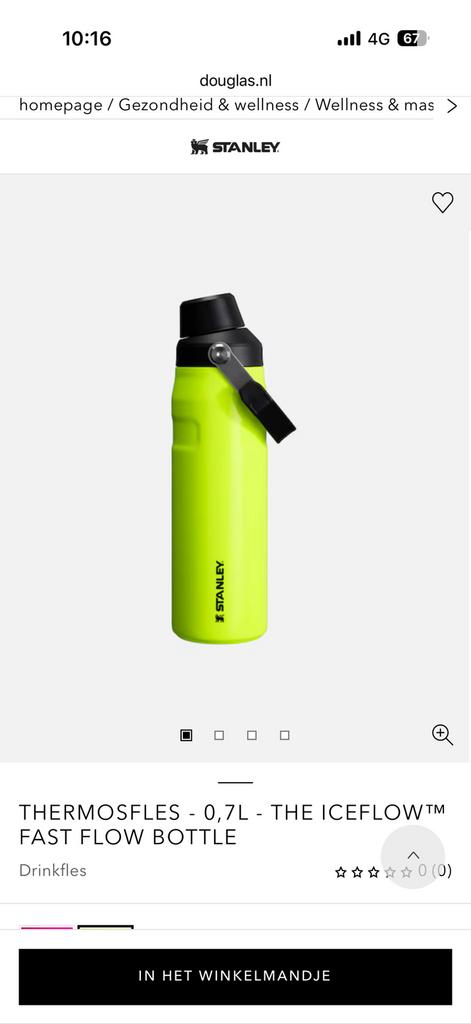 Stanley The Aerolight IceFlow Bottle 0.7L, Ophalen of Verzenden, Zo goed als nieuw