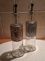 Olie- en azijn flessen met metaal, Ophalen of Verzenden, Gebruikt