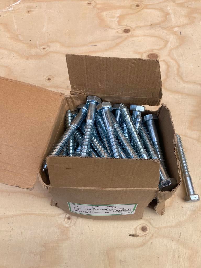 Houtdraad bouten M12x100, Ophalen of Verzenden