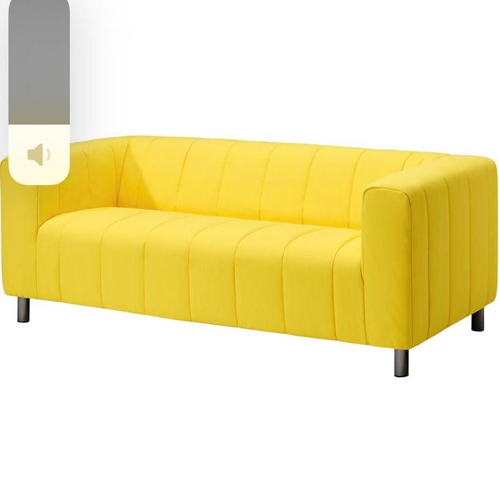 Gele gewatteerde Klippan hoes van IKEA, Huis en Inrichting, Banken | Sofa's en Chaises Longues, Zo goed als nieuw, Tweepersoons