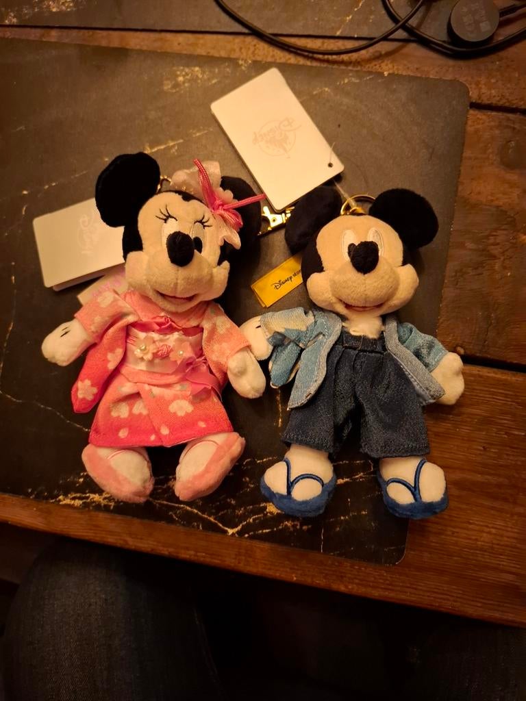 Mickey en Minnie Japan in kimono, Ophalen, Mickey Mouse, Zo goed als nieuw, Knuffel