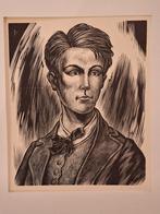 Houtsnede portret door nico bulder, Ophalen of Verzenden