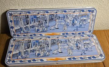 Delftsblauwe Stroopwafel blikken 30x10x2cm cadeau souvenirs! beschikbaar voor biedingen