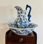 Wit met blauwe lampetstel lampetset, Antiek en Kunst, Ophalen
