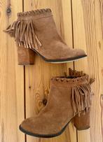 Manfield laarzen / enkellaars - bruin suede leer - maat 39, Kleding | Dames, Schoenen, Bruin, Lage of Enkellaarzen, Ophalen of Verzenden