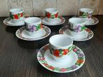 Zes retro Kaiser eierdopjes met schotel, Huis en Inrichting, Keuken | Servies, Ophalen of Verzenden, Zo goed als nieuw, Overige stijlen