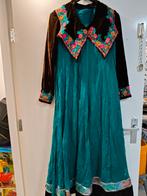 Groen jurk met bruin velvet desgin, Ophalen of Verzenden, Zo goed als nieuw, Groen