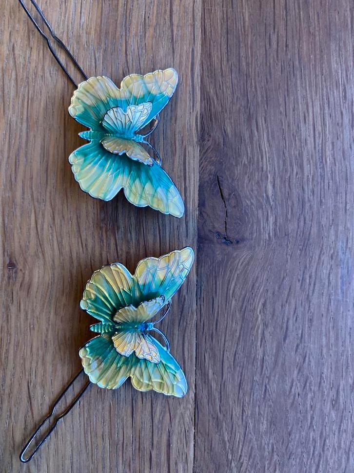 Vintage Vlinder Haarspelden Set, Sieraden, Tassen en Uiterlijk, Uiterlijk | Haarverzorging, Gebruikt, Haarspeld, Ophalen of Verzenden