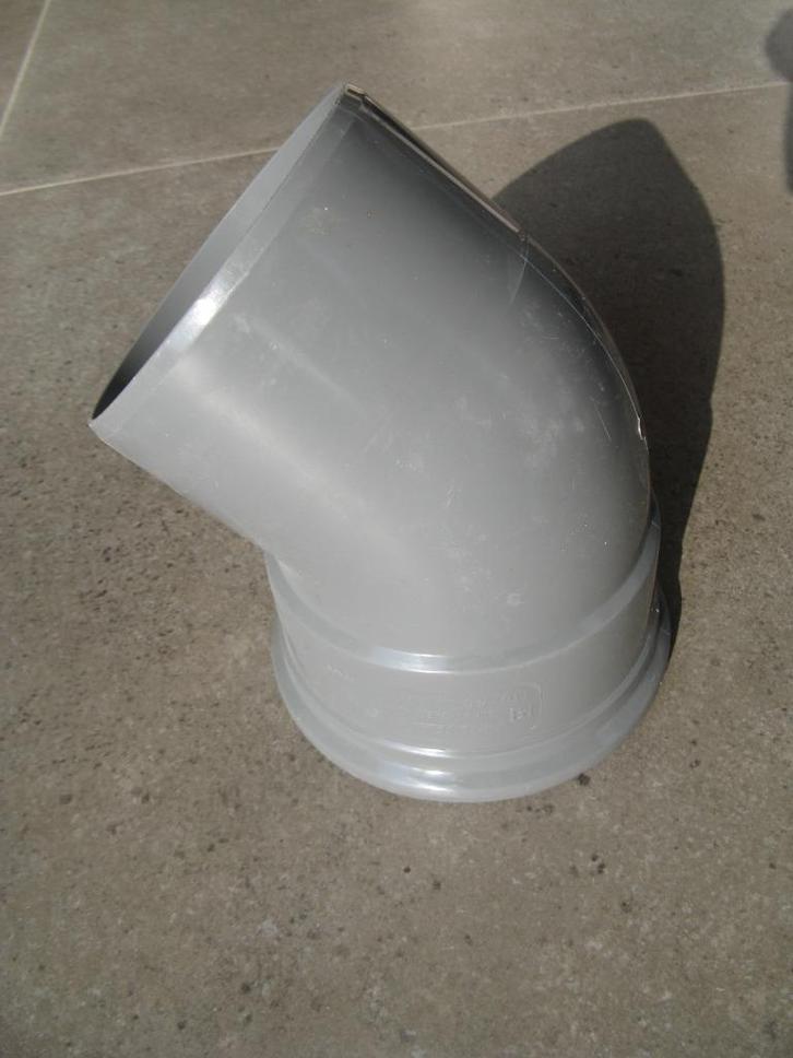 Pipelife PVC BOCHT 45 MOF-SPIE 110 BOCHT 90 MOF-MOF!!, Doe-het-zelf en Verbouw, Buizen en Afvoer, Zo goed als nieuw, Bochten, Pvc