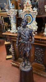 Groot brons antiek beeld van soldaat, Antiek en Kunst, Ophalen