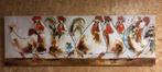 Vrolijk Kippenschilderij op Canvas - 150x50 cm, Ophalen of Verzenden