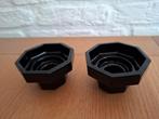 Set van 2 Luminarc Arcoroc Octime kaarsenhouders. Zwart., Ophalen of Verzenden, Zo goed als nieuw, Zwart, Kandelaar