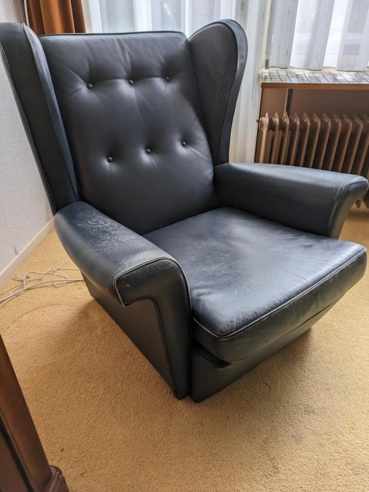 Leren Engelse Fauteuils 2 stuks, Huis en Inrichting, Fauteuils, Gebruikt, Leer, 50 tot 75 cm, 75 tot 100 cm, Ophalen