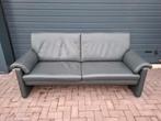 Leren grijze bank merk: W. Schillig, Huis en Inrichting, Banken | Bankstellen, Ophalen, Gebruikt, Rechte bank, 200 tot 250 cm