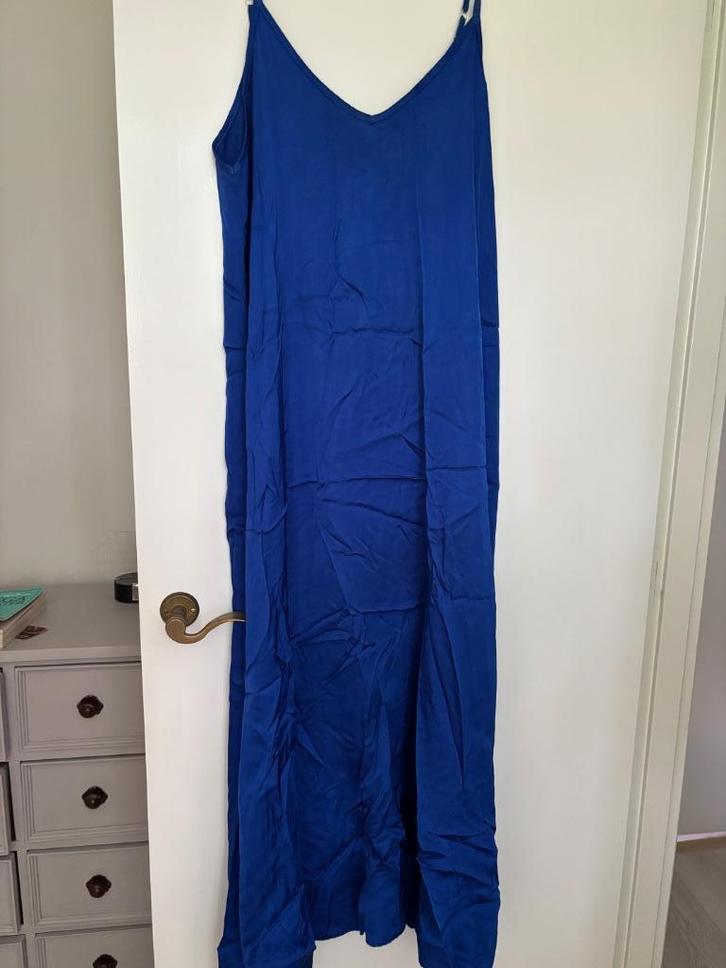 Hip en go zijde en viscose zonnejurk kobaltblauw, Kleding | Dames, Jurken, Zo goed als nieuw, Maat 36 (S), Blauw, Onder de knie