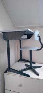 Vintage Schoolbankje met Stoel, Ophalen, Gebruikt, Bureau