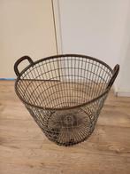 Vintage Metalen Mand met Handvatten, Huis en Inrichting, Woonaccessoires | Schalen en Manden, Ophalen, Overige materialen, Gebruikt