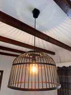 Zwarte Bamboe hanglamp met warme led lichtbron, Huis en Inrichting, Lampen | Hanglampen, Ophalen of Verzenden, Zo goed als nieuw