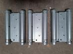 drie dubbelwerkende bommerscharnieren 17 cm hoog, Ophalen, Zo goed als nieuw, Overige materialen, Overige typen