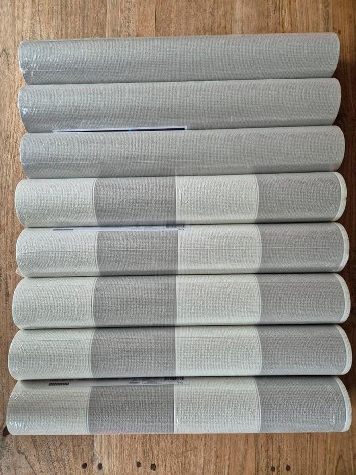 8 Rollen Vliesbehang, Merk Decomode, Grijs & Grijs gestreept, Huis en Inrichting, Stoffering | Behang, Grijs, 75 m² of meer, Ophalen