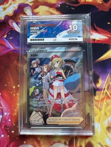 Pokemonkaart ACE Grading 10 Irida GG63/GG70 Crown Zenith beschikbaar voor biedingen