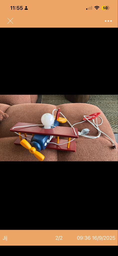 Vliegtuiglamp voor de kinderkamer, Ophalen of Verzenden, Zo goed als nieuw, Hout, Minder dan 100 cm