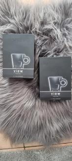 2x Nespresso 2 view espresso cups & saucers, Glas, Overige stijlen, Kop(pen) en/of Schotel(s), Ophalen of Verzenden