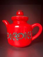 West Germany Keramische Theepot Rood Blauw Vintage, Antiek en Kunst, Antiek | Keramiek en Aardewerk, Ophalen of Verzenden