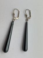 B64 Prachtige zilveren hematiet oorbellen, Hangers, Ophalen of Verzenden, X, Met edelsteen