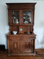 Antieke buffetkast met origineel glas, Ophalen, Glas, Gebruikt, Henry II