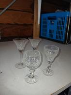 4 oude borrel glaasjes, Verzamelen, Glas en Borrelglaasjes, Ophalen of Verzenden, Zo goed als nieuw, Borrel- of Shotglas
