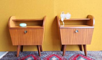 Retro Vintage Nachtkastjes Set, nightstand, kastjes  beschikbaar voor biedingen
