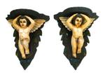 2 Houten wand consoles wandtafels met een engel, Ophalen of Verzenden