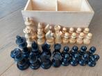 Houten schaakstukken Staunton in doosje, Gebruikt, Ophalen of Verzenden